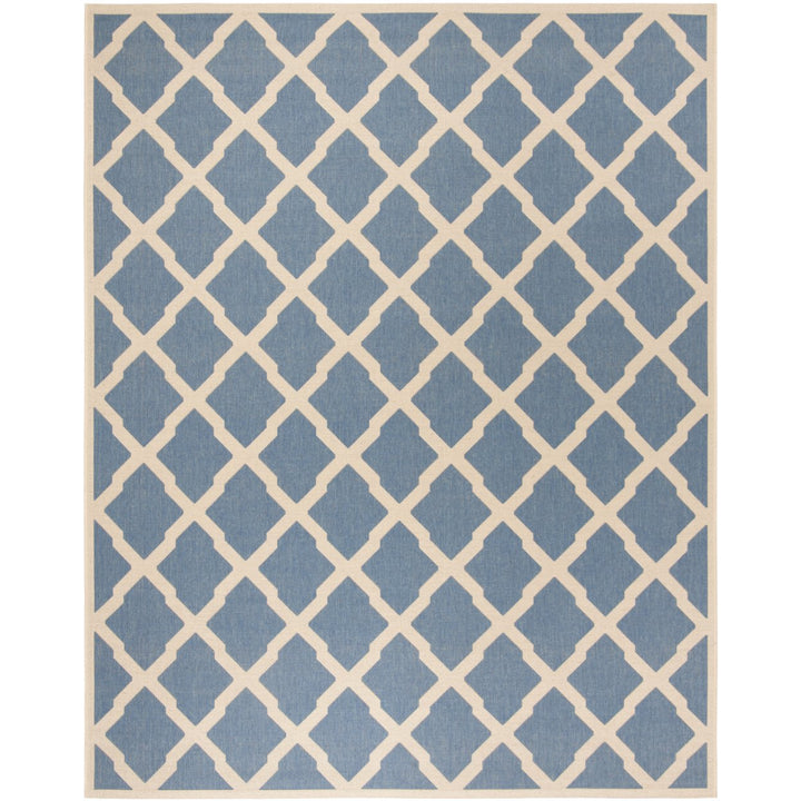 SAFAVIEH Outdoor LND122M Linden Collection Blue / Creme Rug Image 1