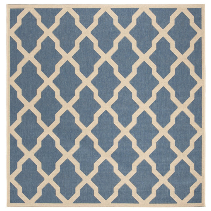 SAFAVIEH Outdoor LND122M Linden Collection Blue / Creme Rug Image 1