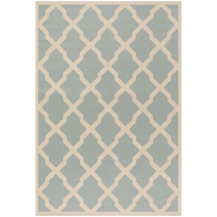 SAFAVIEH Outdoor LND122K Linden Collection Aqua / Cream Rug Image 1