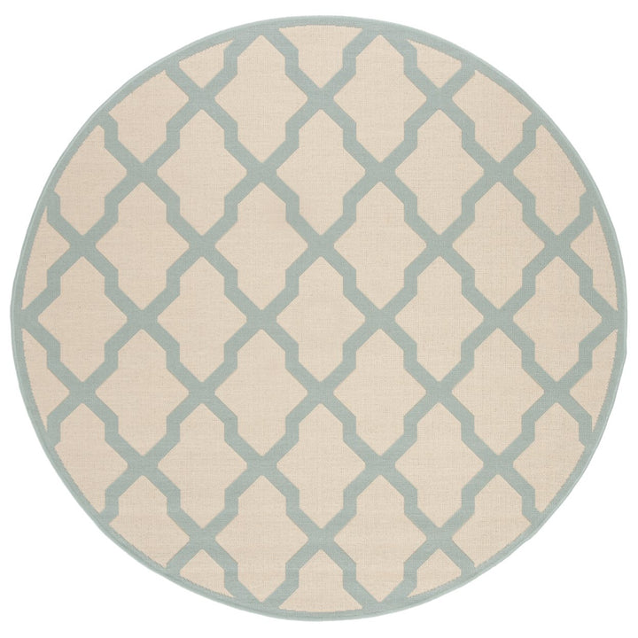 SAFAVIEH Outdoor LND122L Linden Collection Cream / Aqua Rug Image 1