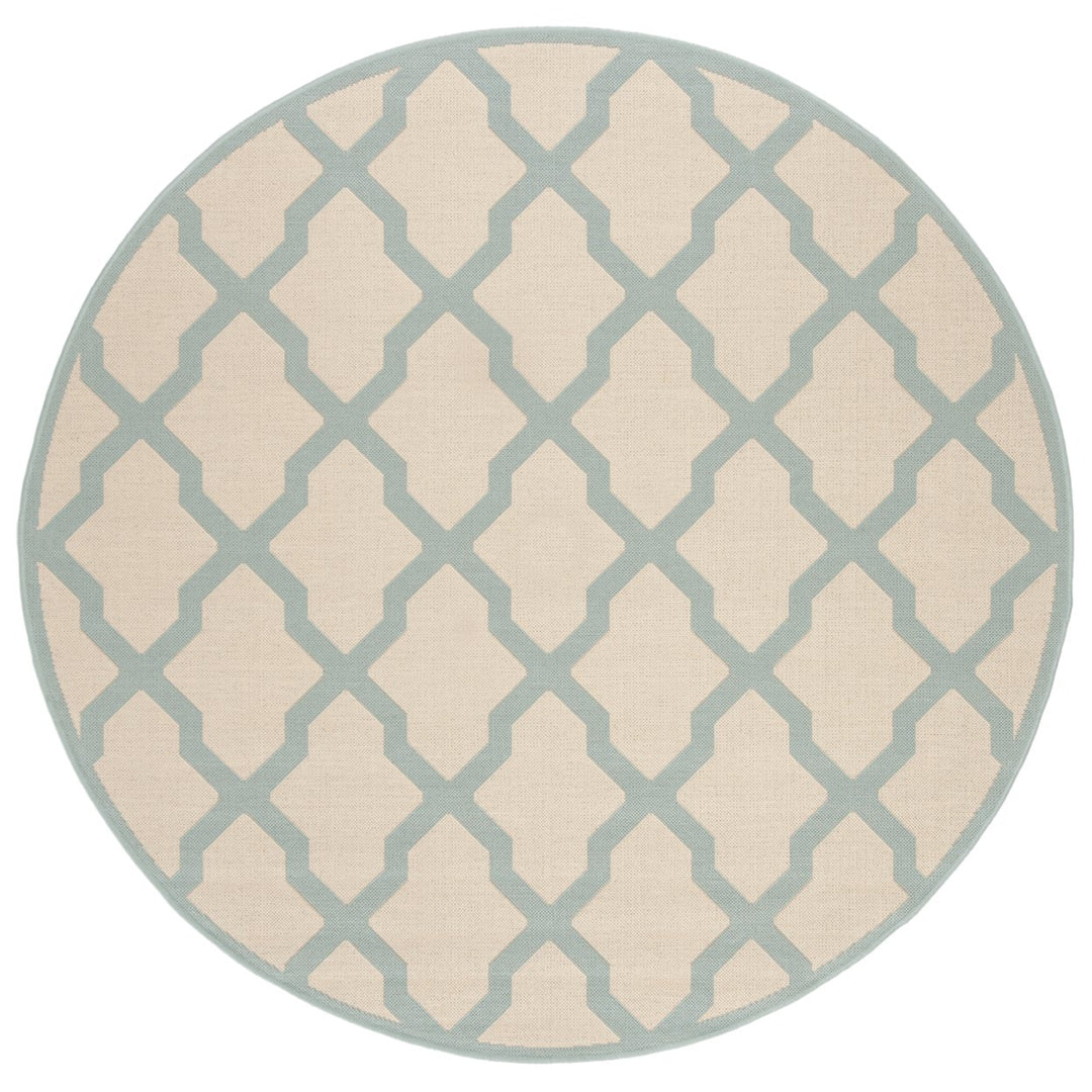 SAFAVIEH Outdoor LND122L Linden Collection Cream / Aqua Rug Image 1