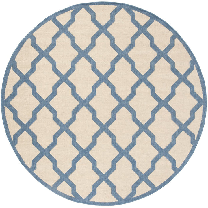 SAFAVIEH Outdoor LND122N Linden Collection Cream / Blue Rug Image 1