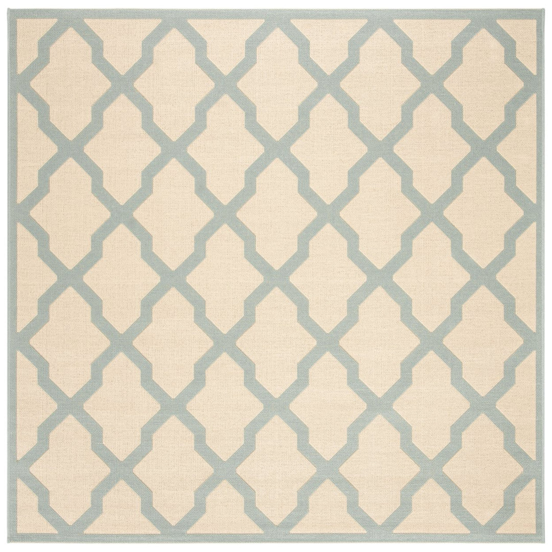 SAFAVIEH Outdoor LND122L Linden Collection Cream / Aqua Rug Image 1