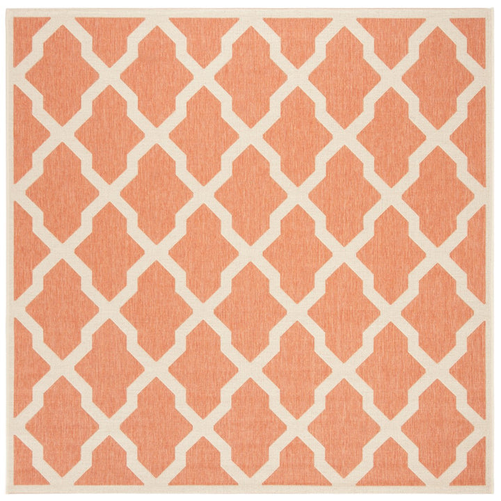 SAFAVIEH Outdoor LND122P Linden Collection Rust / Creme Rug Image 1