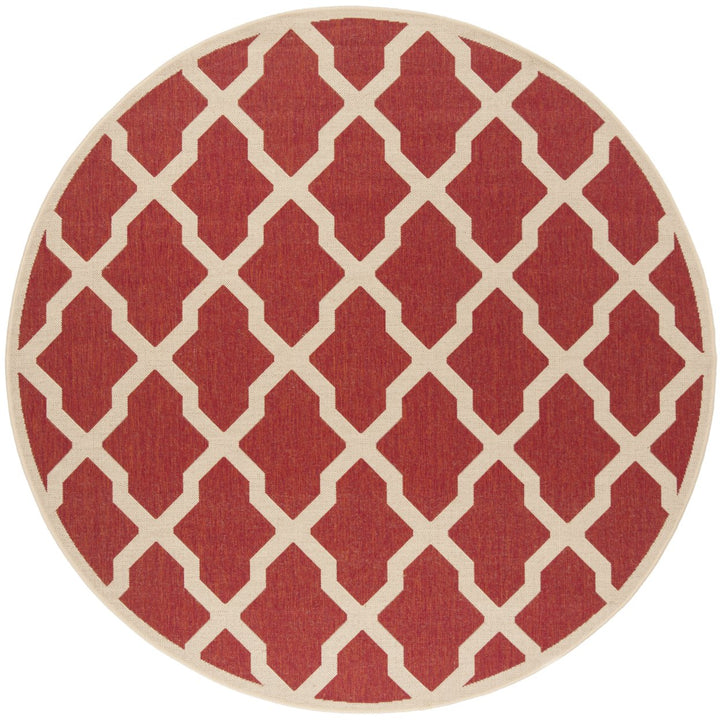 SAFAVIEH Outdoor LND122Q Linden Collection Red / Creme Rug Image 1