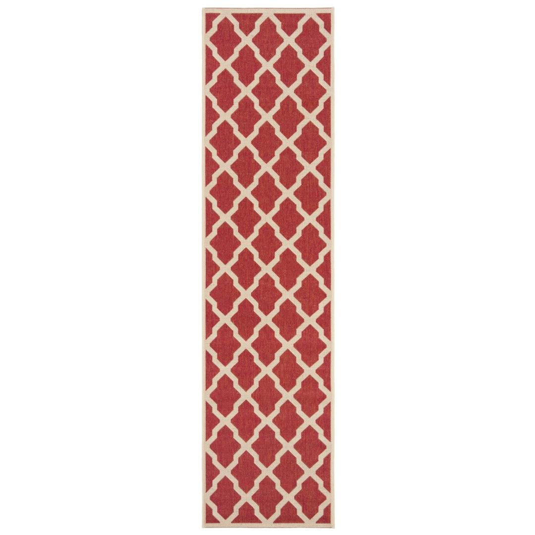 SAFAVIEH Outdoor LND122Q Linden Collection Red / Creme Rug Image 1