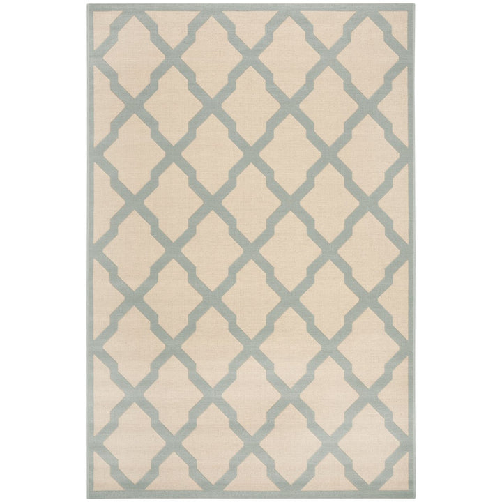 SAFAVIEH Outdoor LND122L Linden Collection Cream / Aqua Rug Image 1