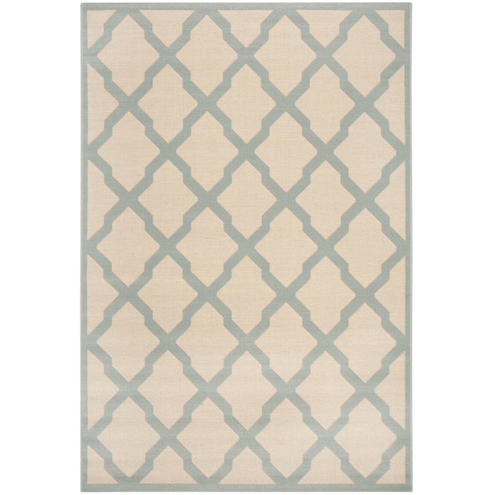 SAFAVIEH Outdoor LND122L Linden Collection Cream / Aqua Rug Image 1