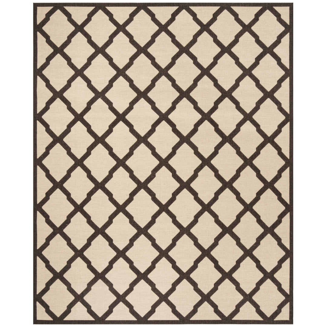 SAFAVIEH Outdoor LND122U Linden Collection Creme / Brown Rug Image 4