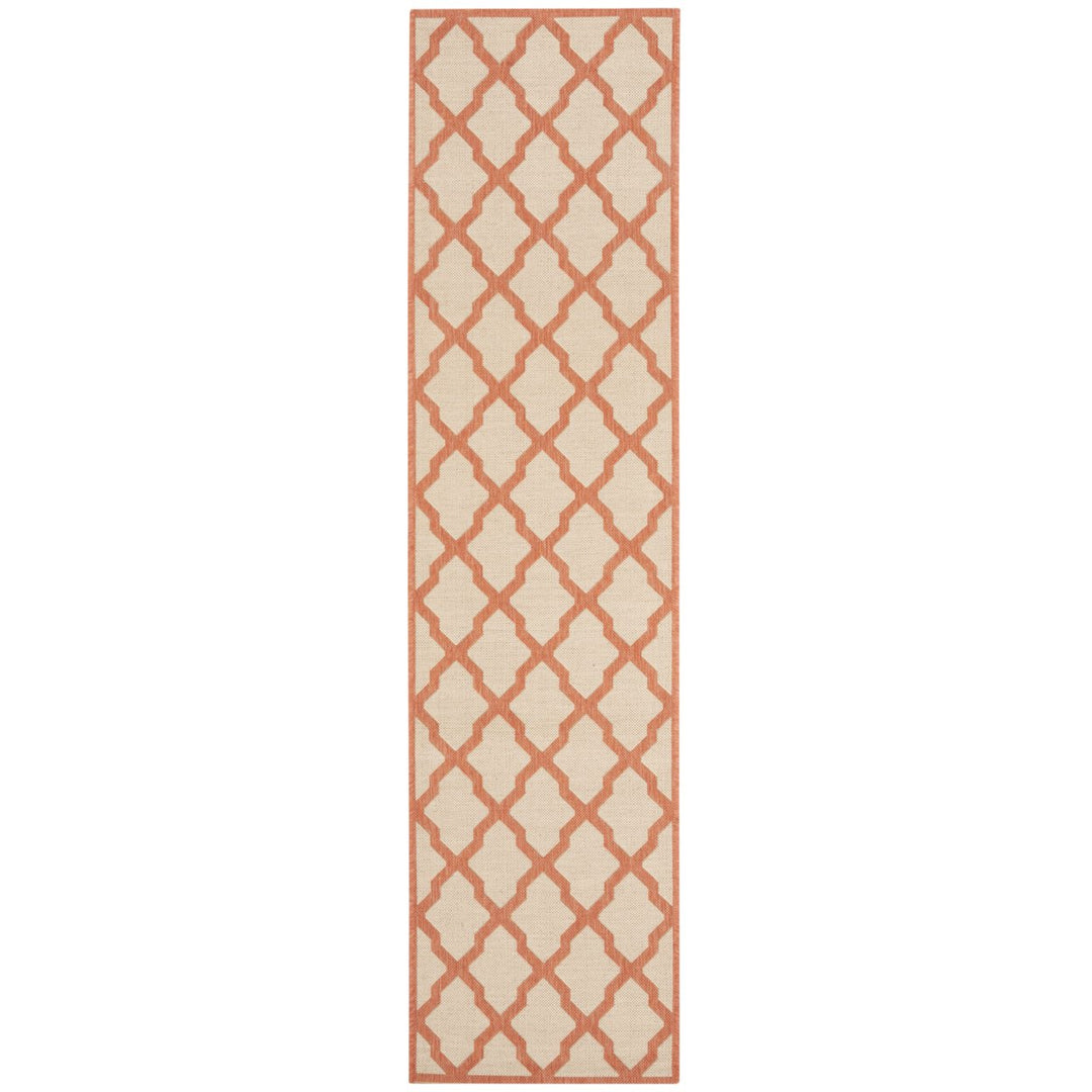 SAFAVIEH Outdoor LND122R Linden Collection Cream / Rust Rug Image 1