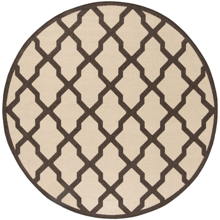 SAFAVIEH Outdoor LND122U Linden Collection Creme / Brown Rug Image 1