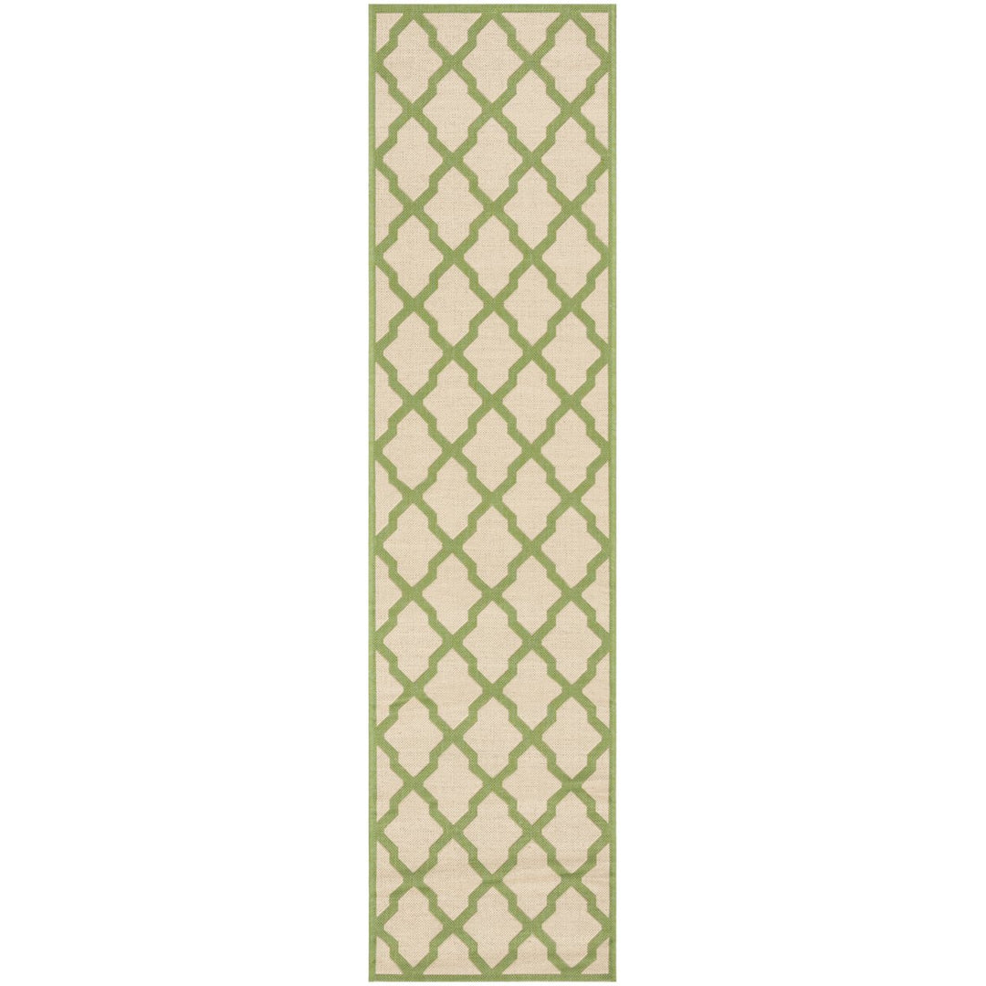 SAFAVIEH Outdoor LND122V Linden Collection Cream / Olive Rug Image 1