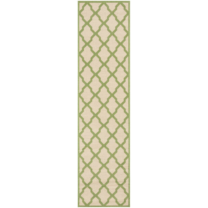 SAFAVIEH Outdoor LND122V Linden Collection Cream / Olive Rug Image 1