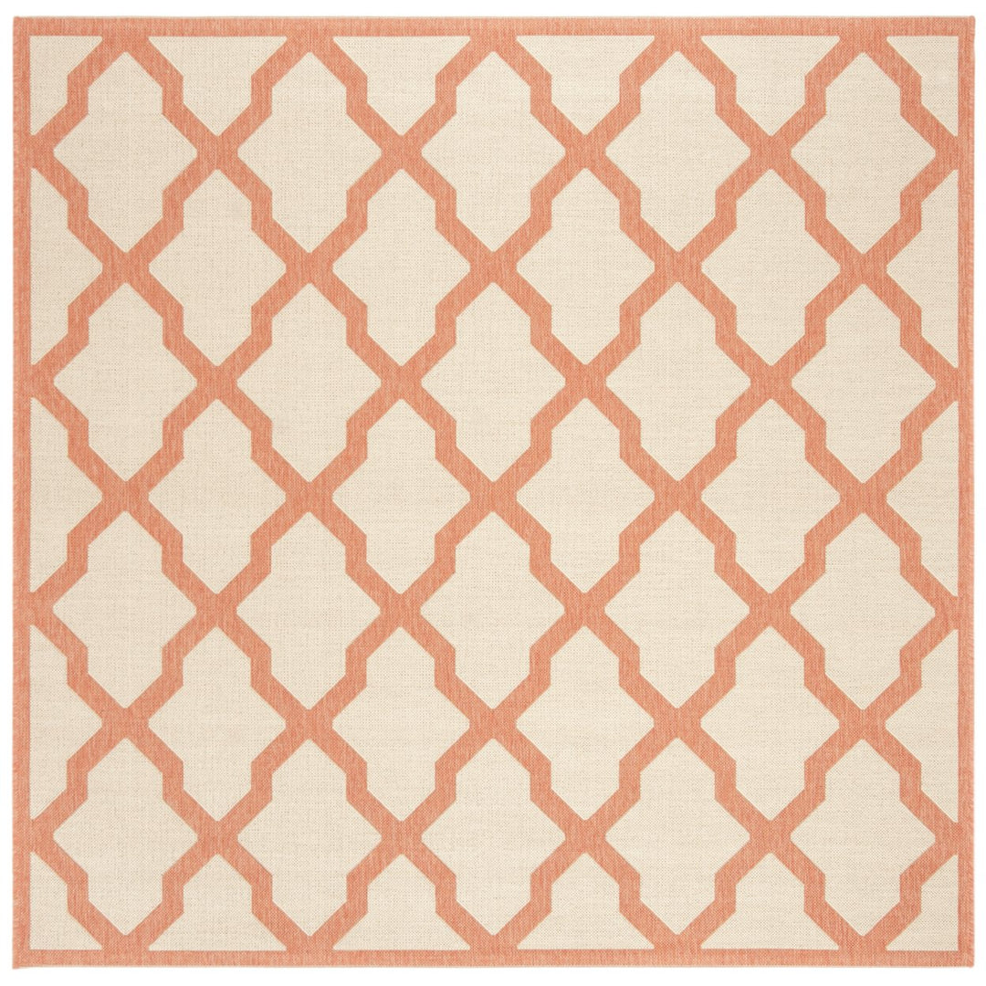 SAFAVIEH Outdoor LND122R Linden Collection Cream / Rust Rug Image 1