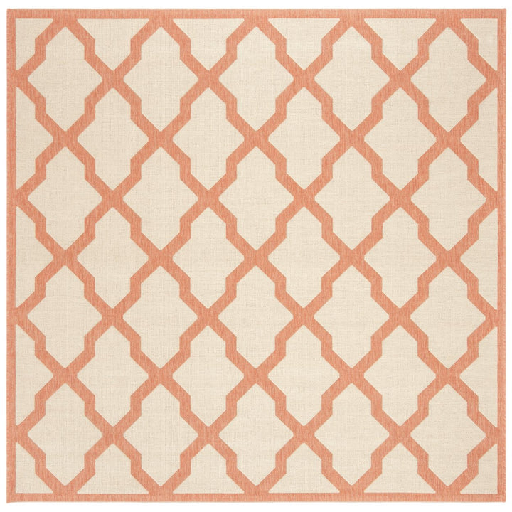 SAFAVIEH Outdoor LND122R Linden Collection Cream / Rust Rug Image 1