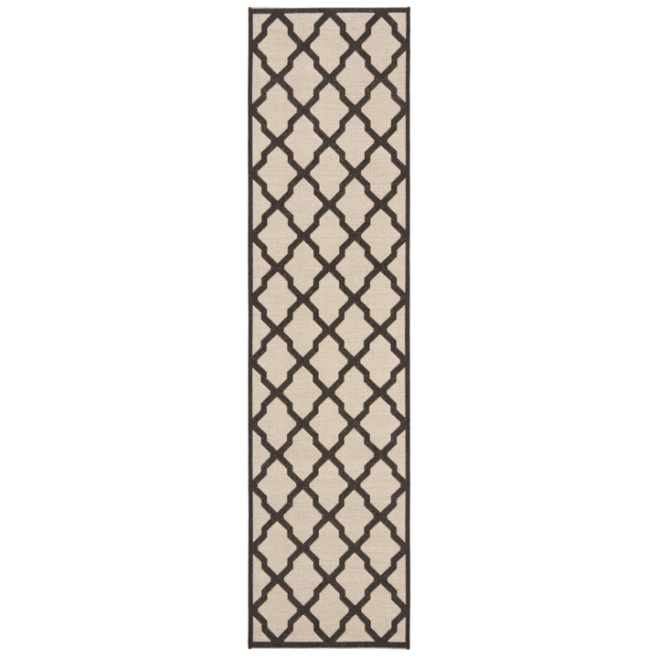 SAFAVIEH Outdoor LND122U Linden Collection Creme / Brown Rug Image 6