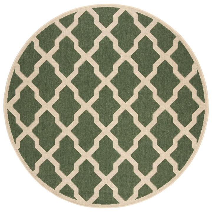 SAFAVIEH Outdoor LND122Y Linden Collection Green / Creme Rug Image 1