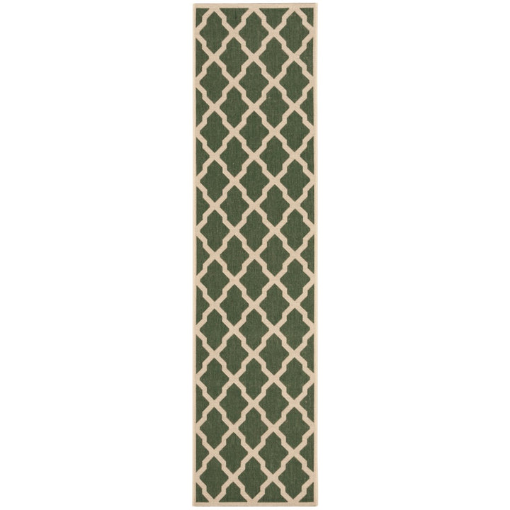 SAFAVIEH Outdoor LND122Y Linden Collection Green / Creme Rug Image 6