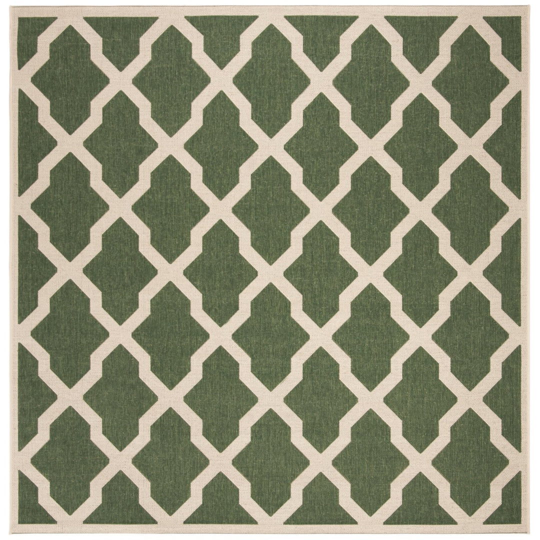 SAFAVIEH Outdoor LND122Y Linden Collection Green / Creme Rug Image 1