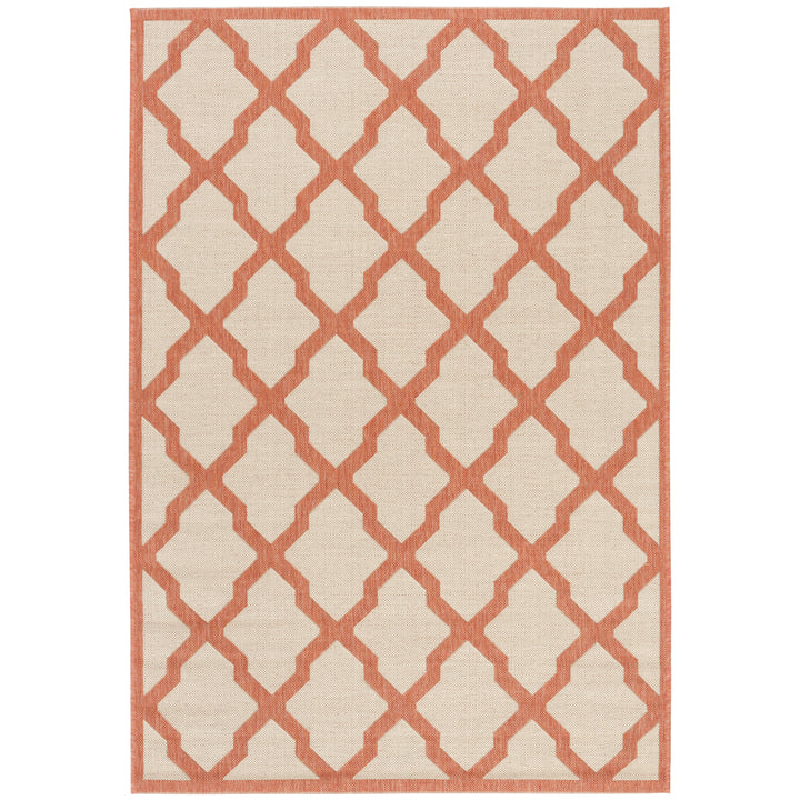 SAFAVIEH Outdoor LND122R Linden Collection Cream / Rust Rug Image 10