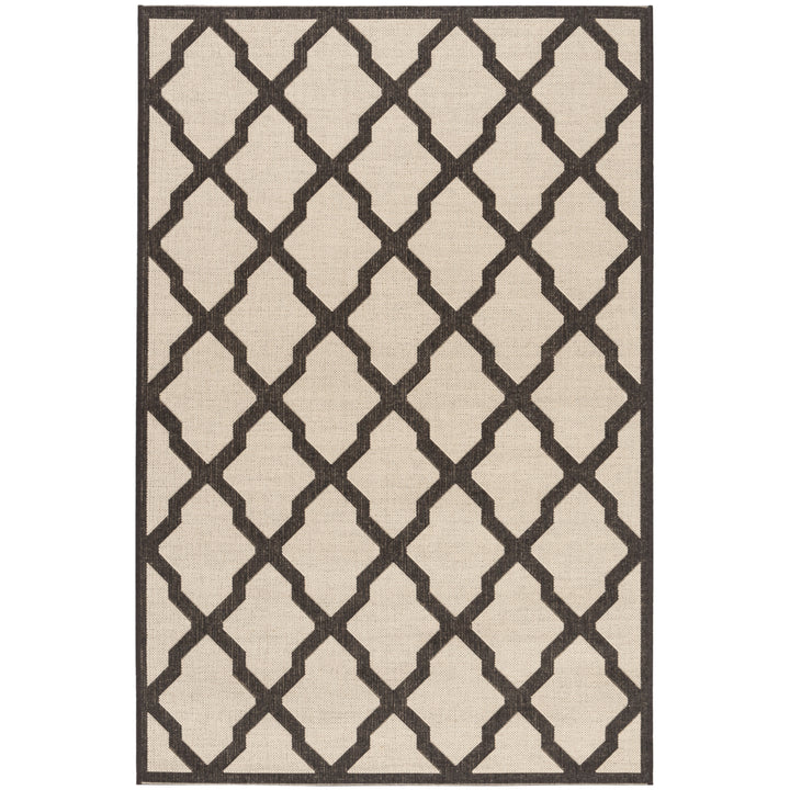 SAFAVIEH Outdoor LND122U Linden Collection Creme / Brown Rug Image 10