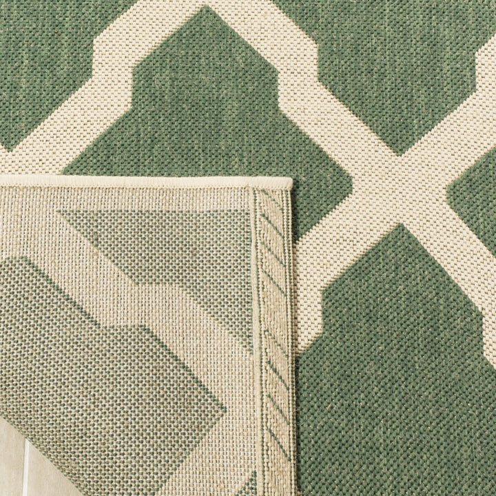 SAFAVIEH Outdoor LND122Y Linden Collection Green / Creme Rug Image 9