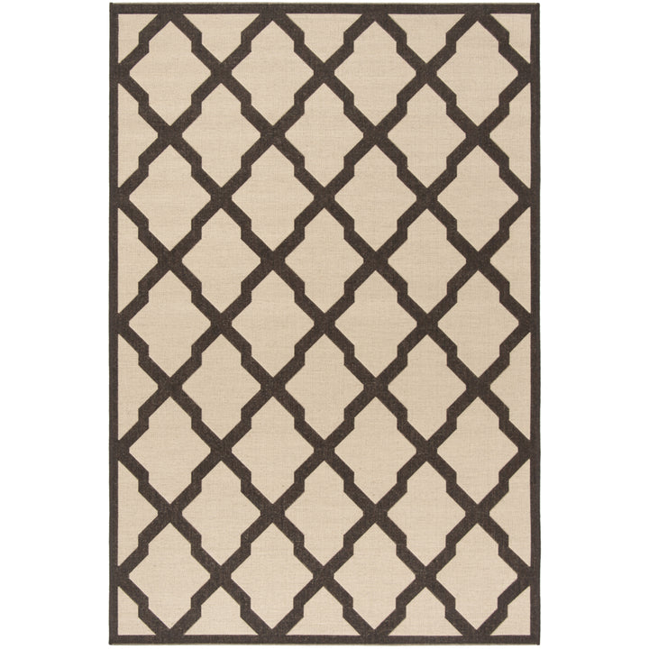 SAFAVIEH Outdoor LND122U Linden Collection Creme / Brown Rug Image 11