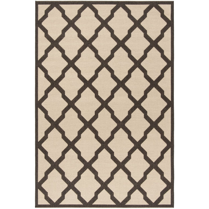 SAFAVIEH Outdoor LND122U Linden Collection Creme / Brown Rug Image 1