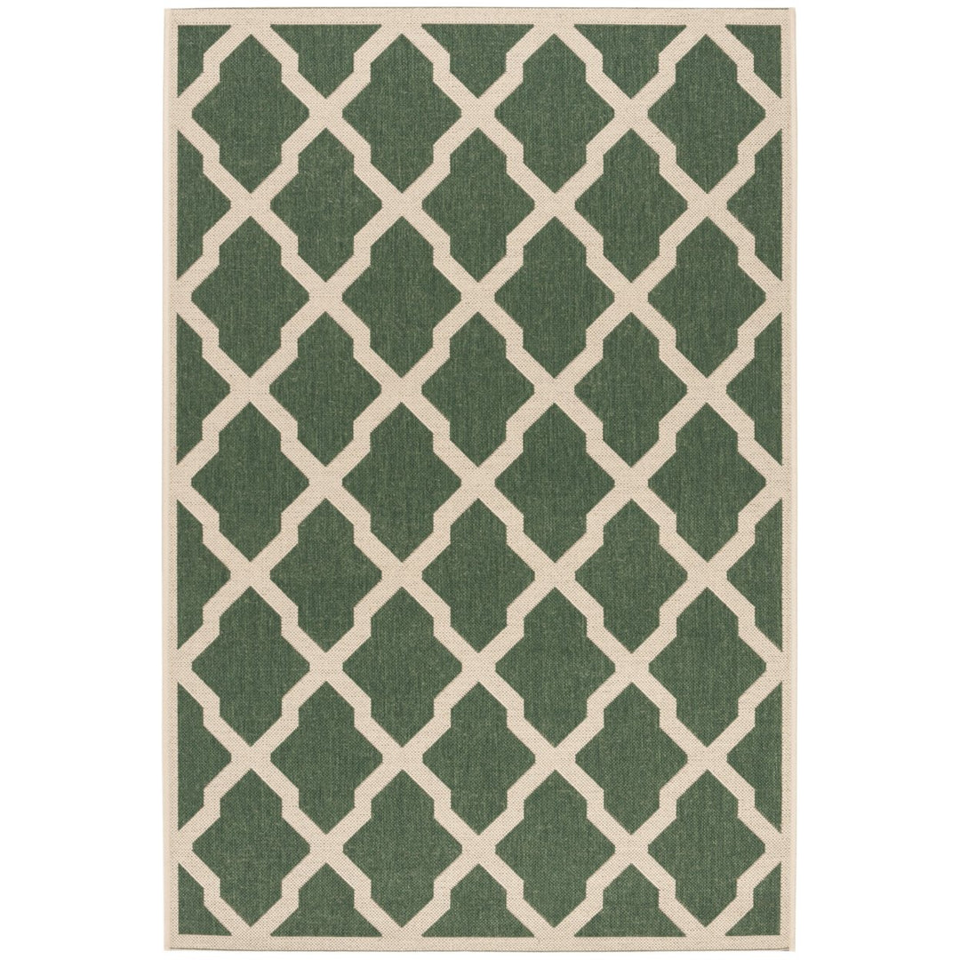 SAFAVIEH Outdoor LND122Y Linden Collection Green / Creme Rug Image 10