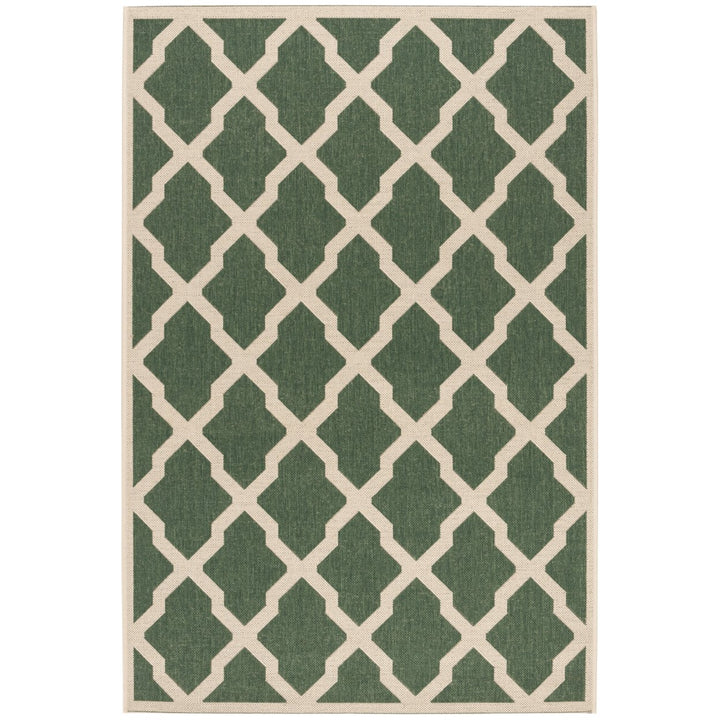 SAFAVIEH Outdoor LND122Y Linden Collection Green / Creme Rug Image 10