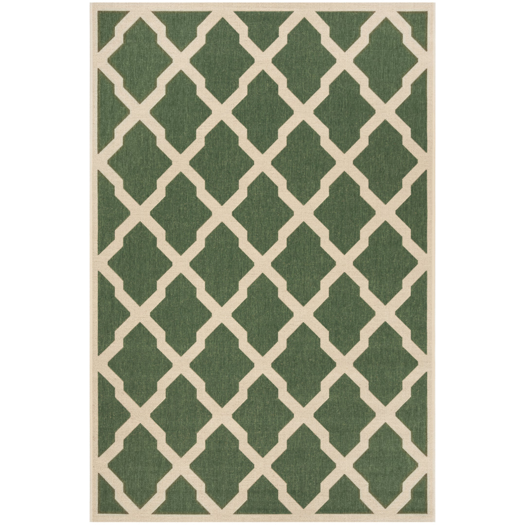 SAFAVIEH Outdoor LND122Y Linden Collection Green / Creme Rug Image 11