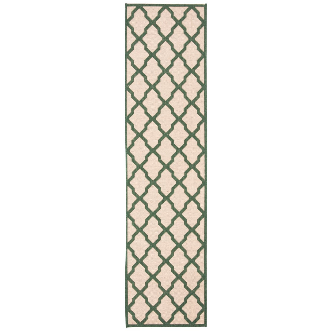 SAFAVIEH Outdoor LND122W Linden Collection Cream / Green Rug Image 1