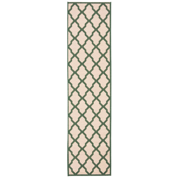 SAFAVIEH Outdoor LND122W Linden Collection Cream / Green Rug Image 1