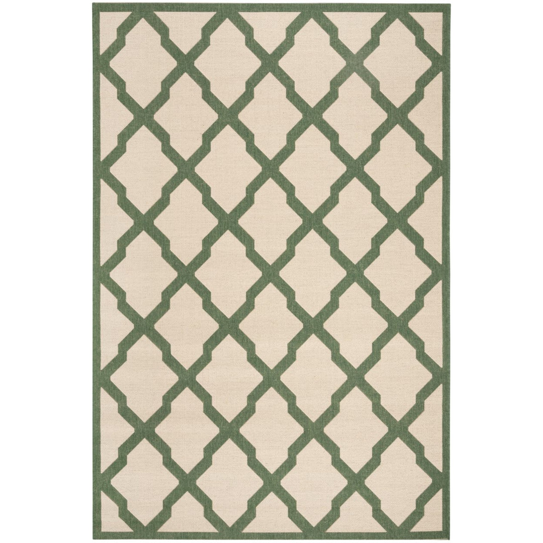 SAFAVIEH Outdoor LND122W Linden Collection Cream / Green Rug Image 1