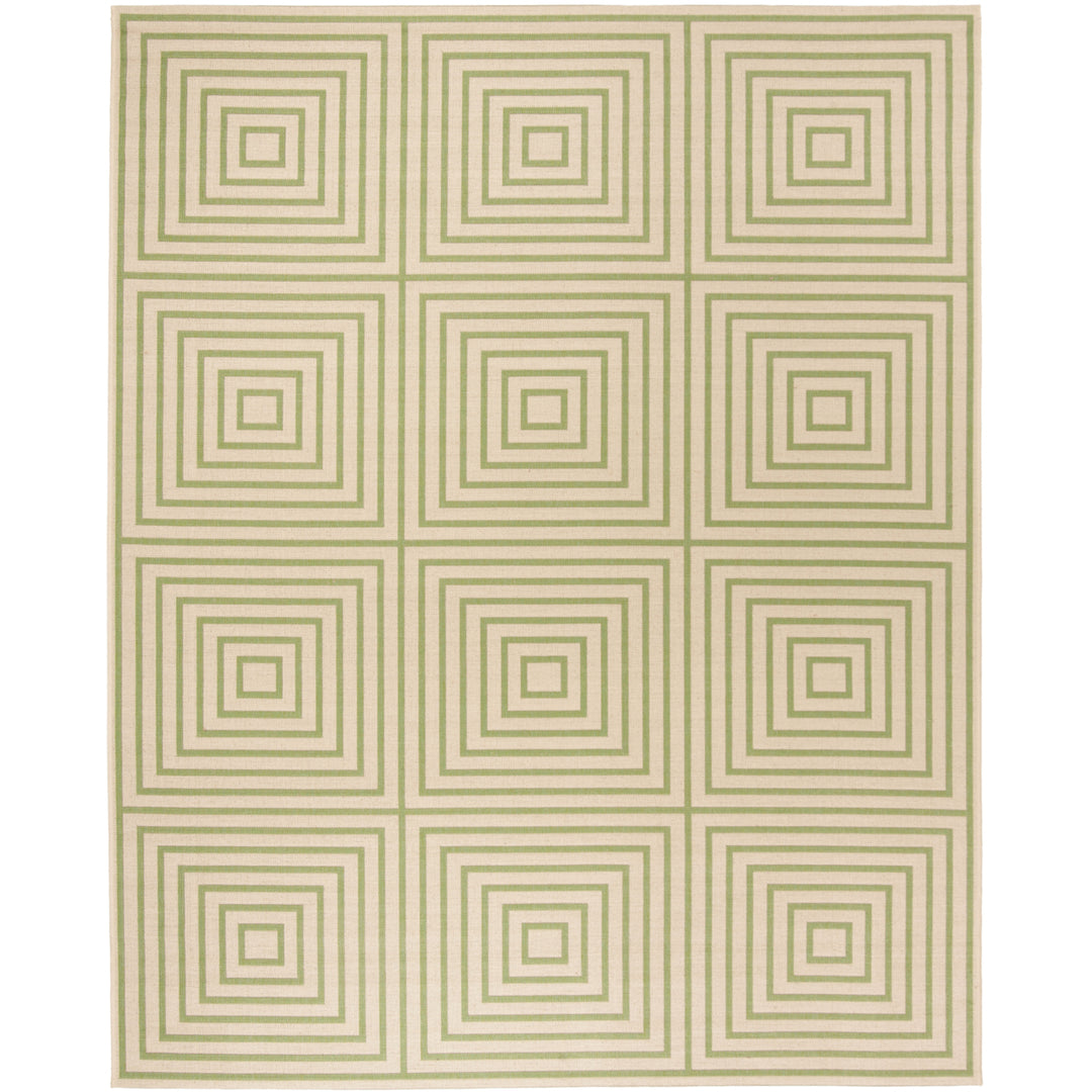 SAFAVIEH Outdoor LND123V Linden Collection Cream / Olive Rug Image 4