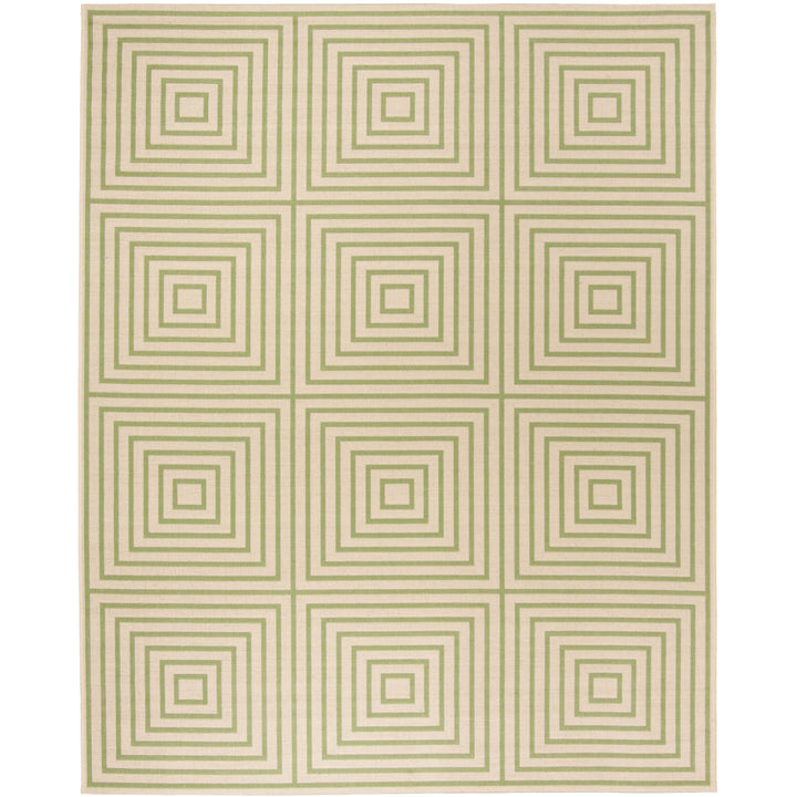 SAFAVIEH Outdoor LND123V Linden Collection Cream / Olive Rug Image 4