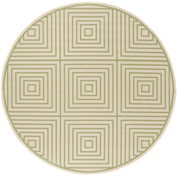 SAFAVIEH Outdoor LND123V Linden Collection Cream / Olive Rug Image 5