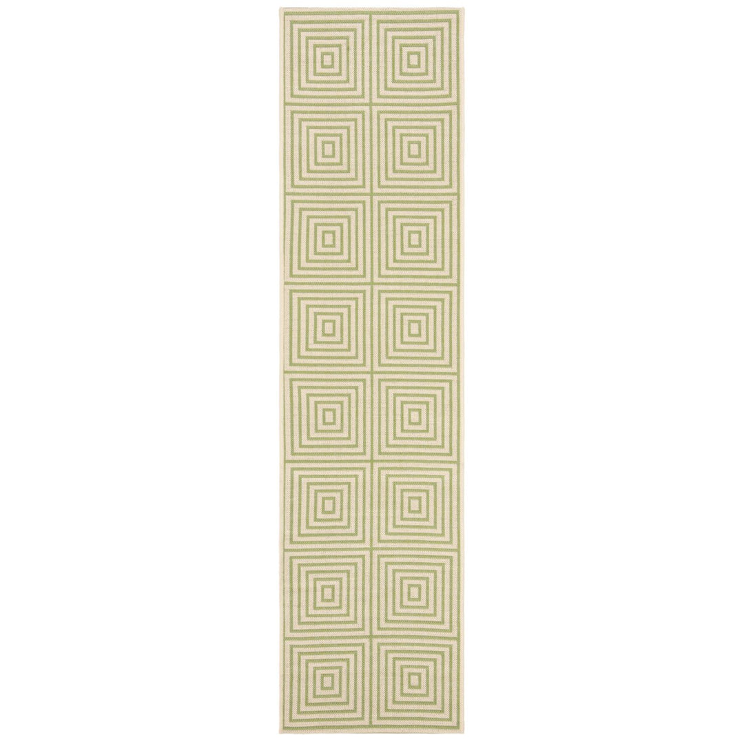 SAFAVIEH Outdoor LND123V Linden Collection Cream / Olive Rug Image 6