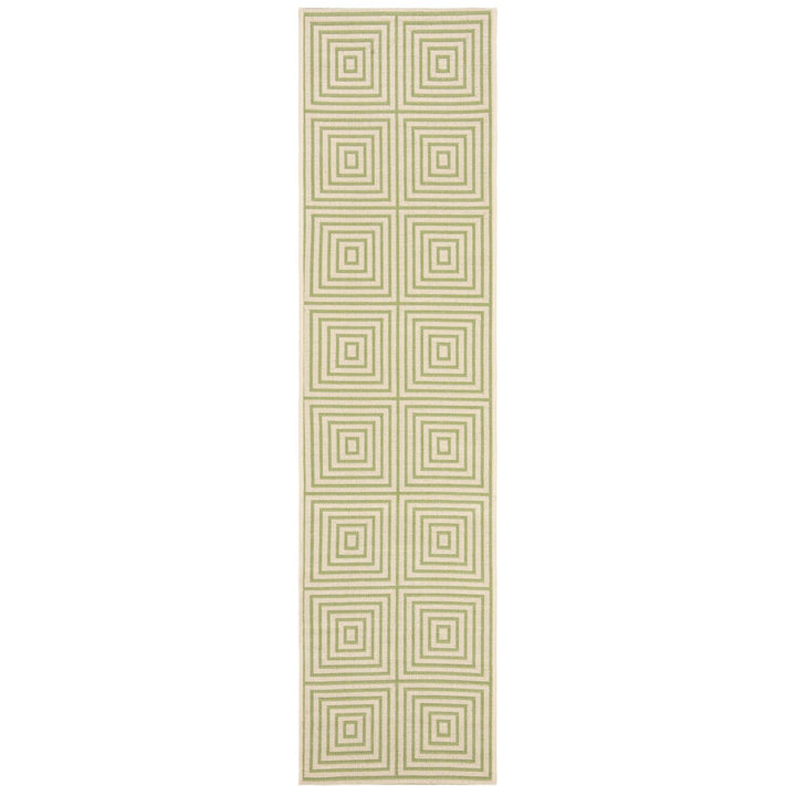 SAFAVIEH Outdoor LND123V Linden Collection Cream / Olive Rug Image 6