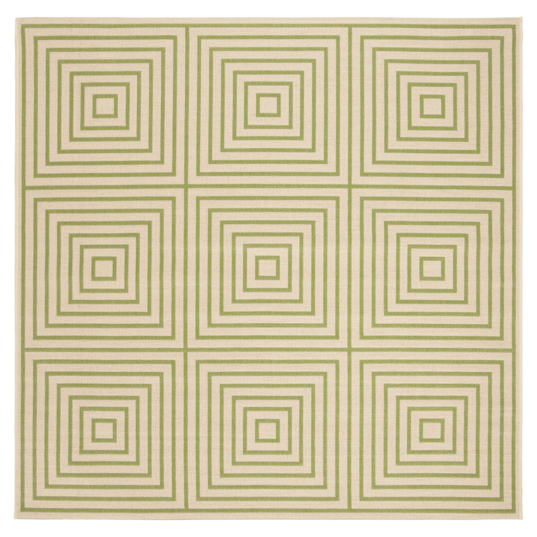 SAFAVIEH Outdoor LND123V Linden Collection Cream / Olive Rug Image 7