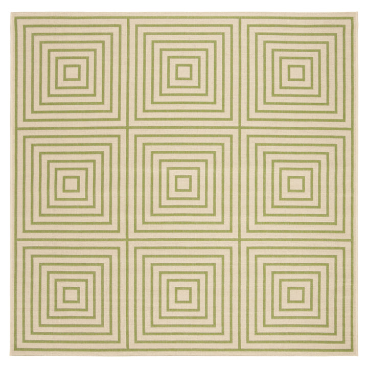 SAFAVIEH Outdoor LND123V Linden Collection Cream / Olive Rug Image 7