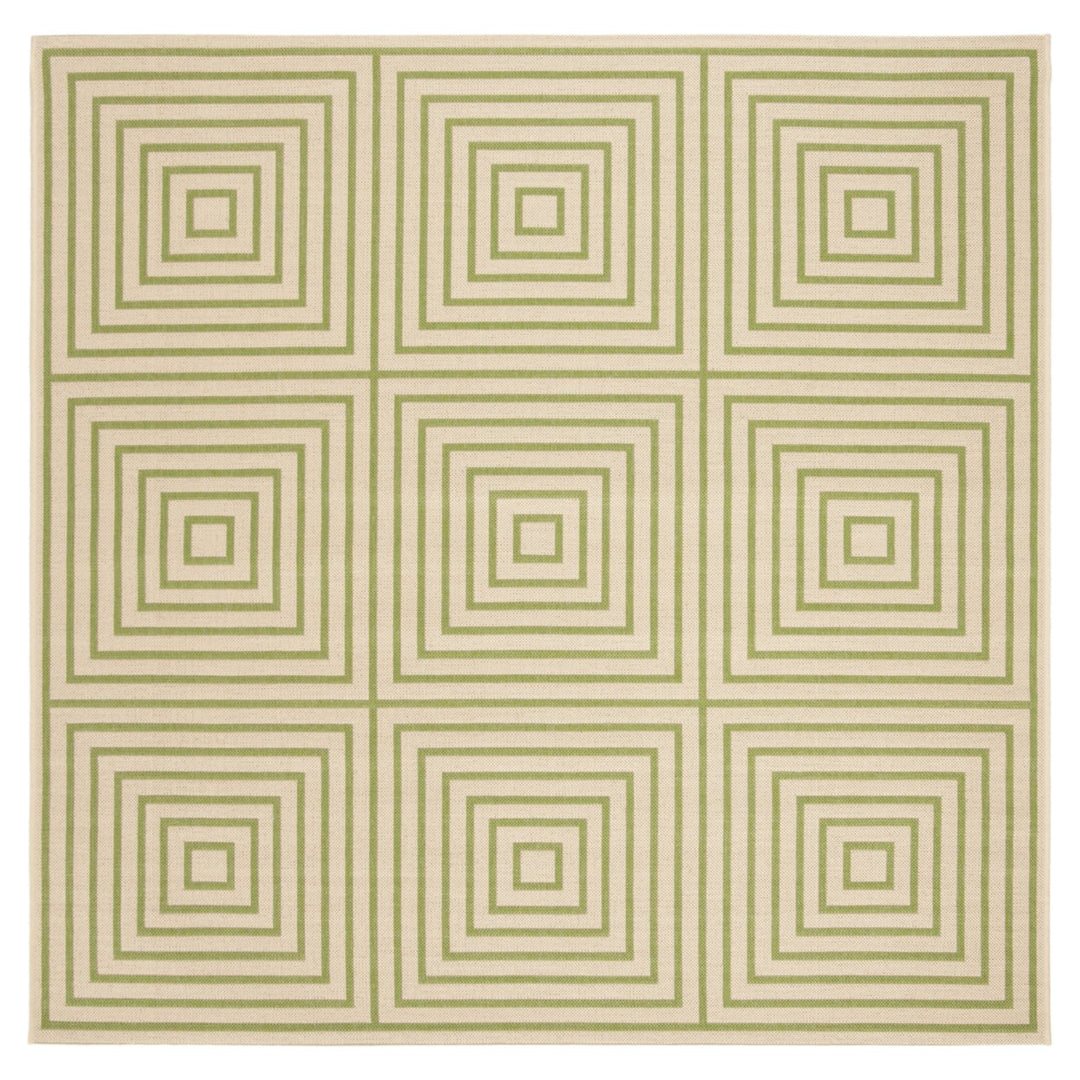 SAFAVIEH Outdoor LND123V Linden Collection Cream / Olive Rug Image 1