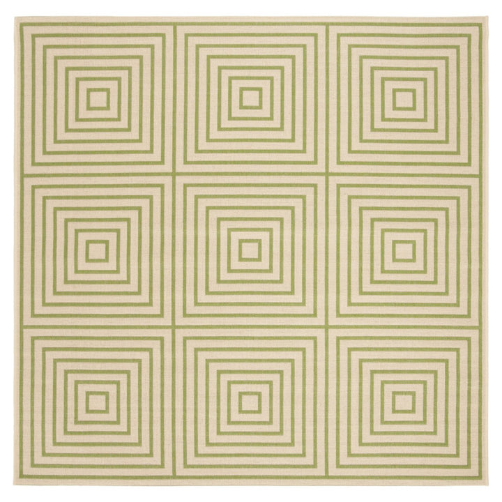 SAFAVIEH Outdoor LND123V Linden Collection Cream / Olive Rug Image 1