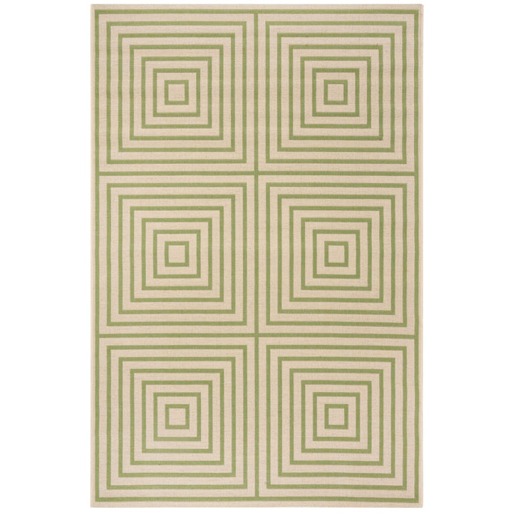 SAFAVIEH Outdoor LND123V Linden Collection Cream / Olive Rug Image 10