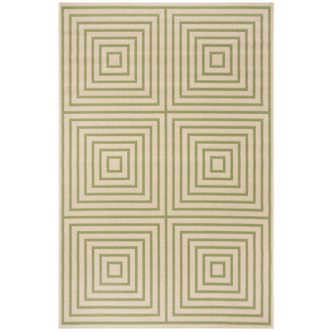 SAFAVIEH Outdoor LND123V Linden Collection Cream / Olive Rug Image 1