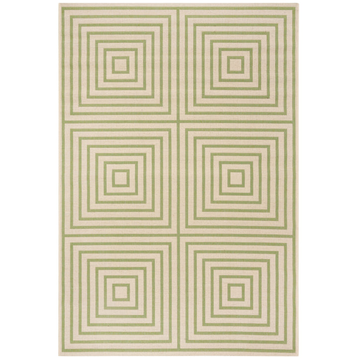 SAFAVIEH Outdoor LND123V Linden Collection Cream / Olive Rug Image 11