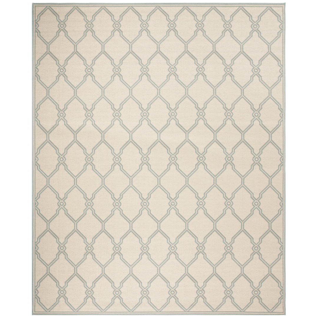 SAFAVIEH Outdoor LND124L Linden Collection Cream / Aqua Rug Image 4