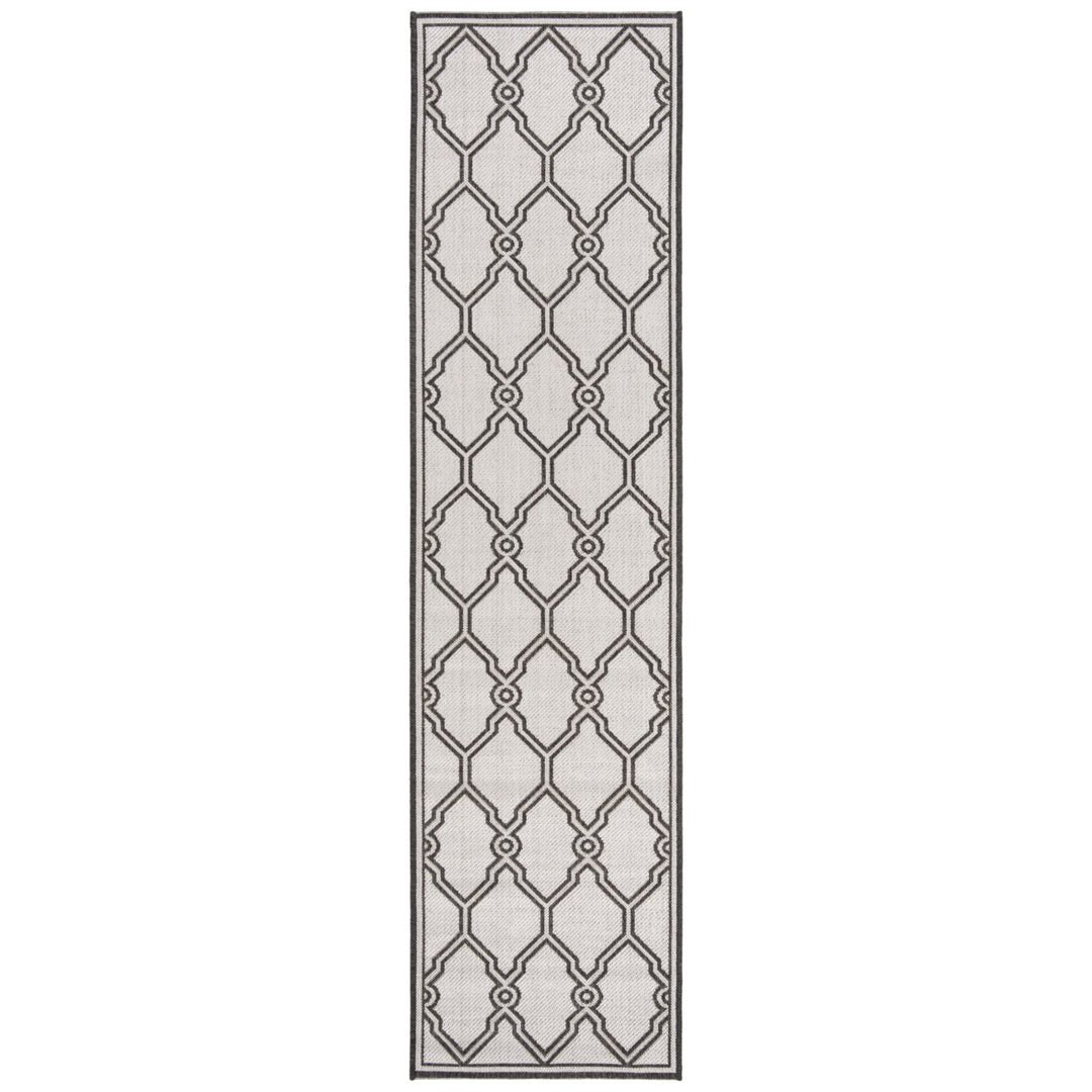 SAFAVIEH Outdoor LND124A Linden Light Grey / Charcoal Rug Image 1