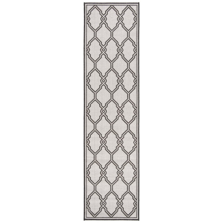 SAFAVIEH Outdoor LND124A Linden Light Grey / Charcoal Rug Image 1