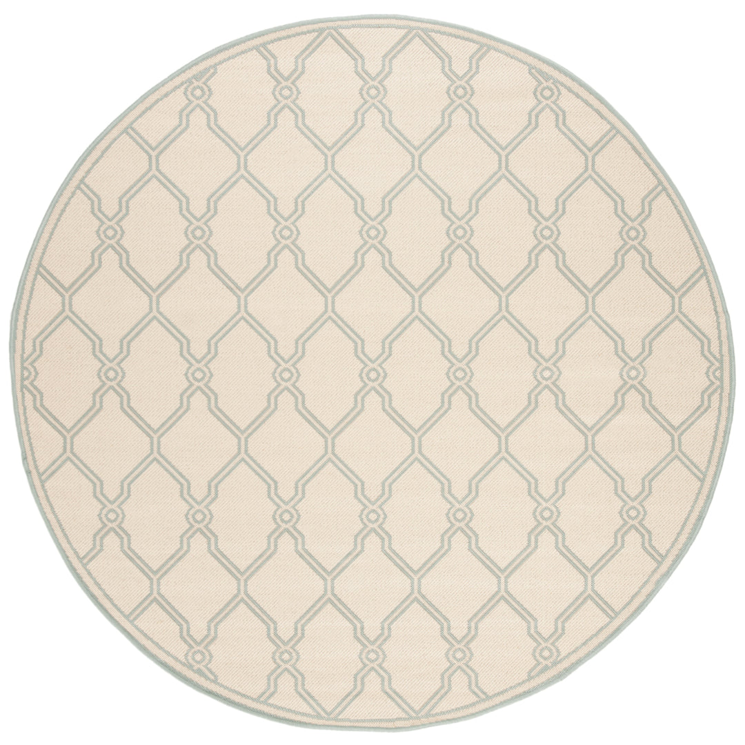 SAFAVIEH Outdoor LND124L Linden Collection Cream / Aqua Rug Image 5